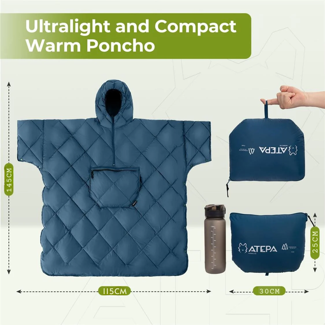 Atepa Murano Camping Poncho - Blue - Image 4
