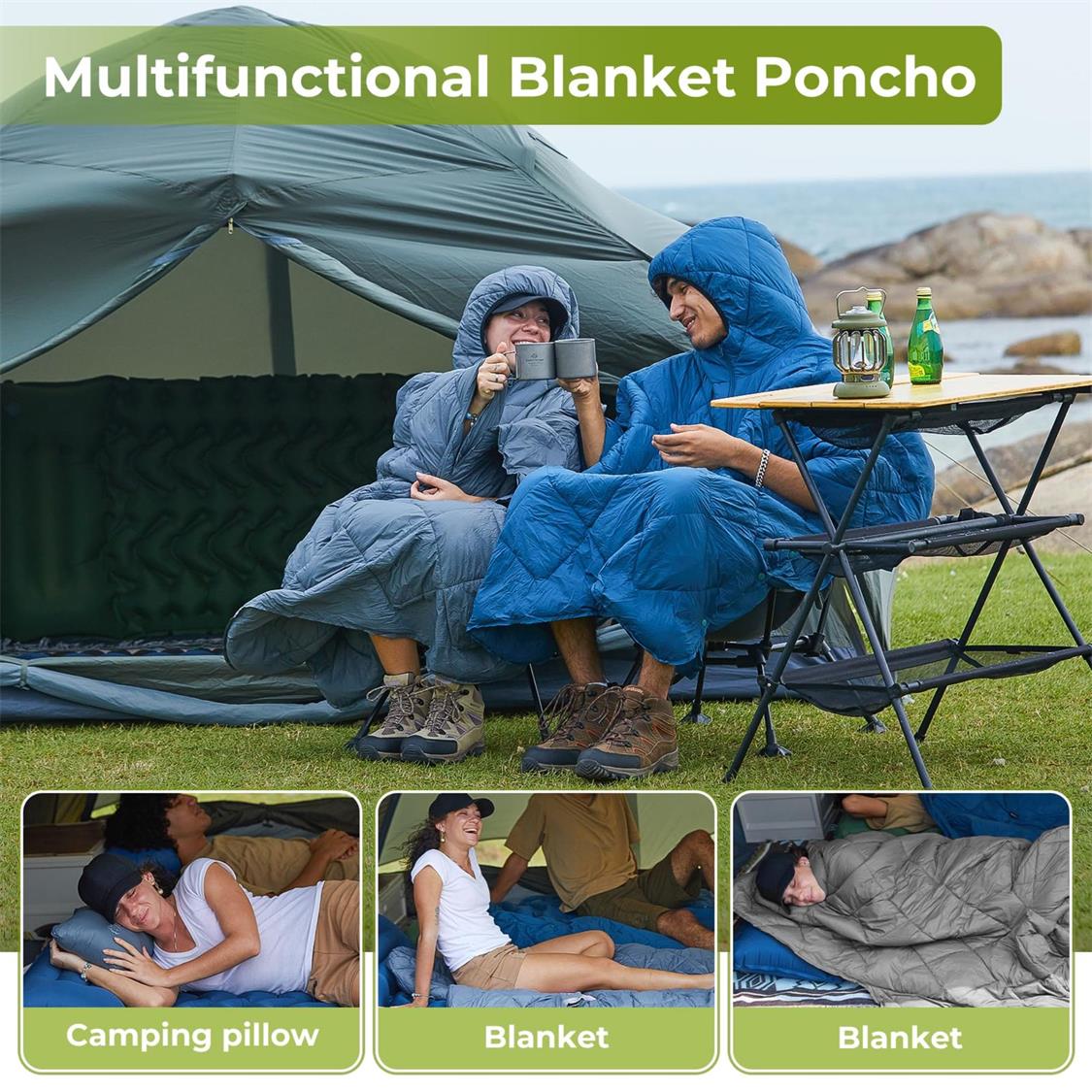 Atepa Murano Camping Poncho - Blue - Image 8