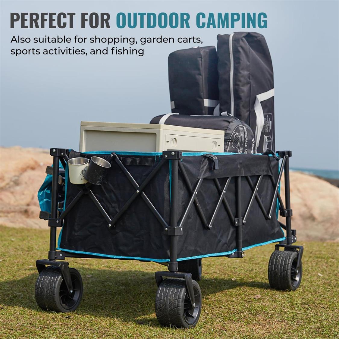 Fundango Heavy Duty Folding Beach Wagon - Image 6