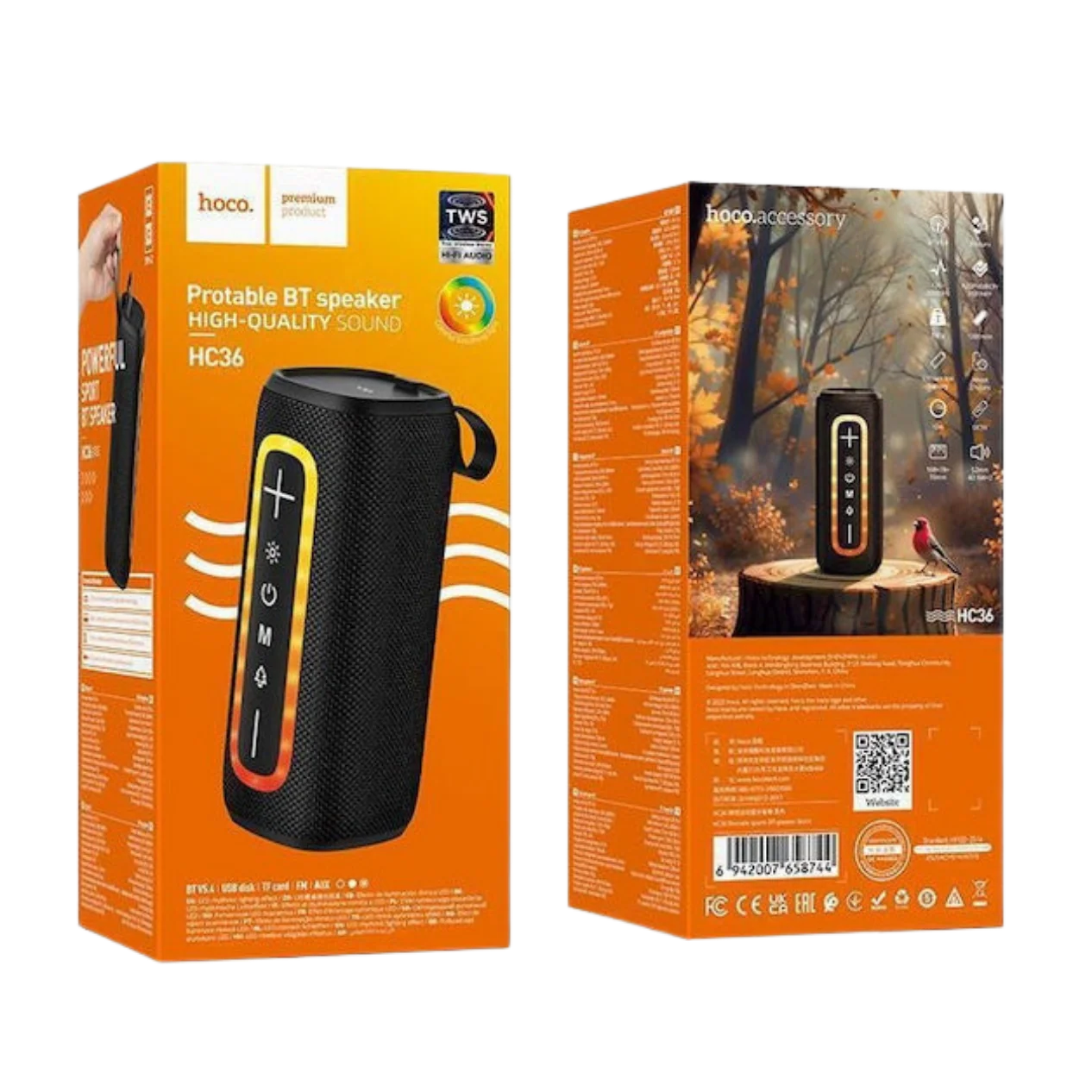 Hoco 10W LED Bluetooth Speaker - Two Colours - Image 4