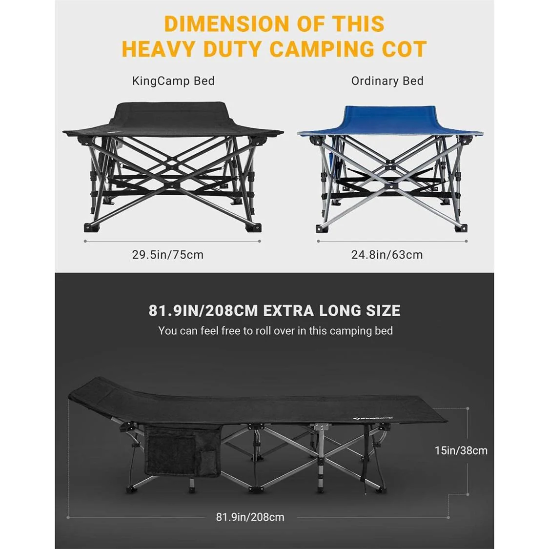 KingCamp Folding Camping Bed Heavy Duty - Image 6