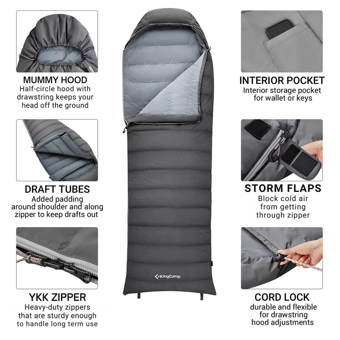 KingCamp Lightweight Down Sleeping Bag - Image 6