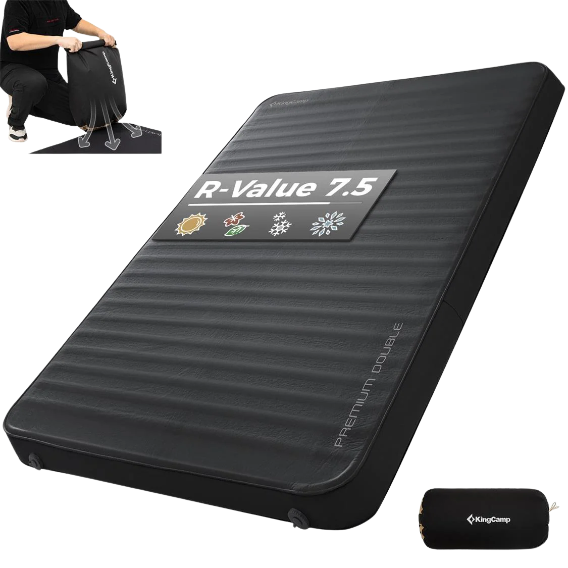 KingCamp Luxury 3D Double Self Inflating Mat - Image 3