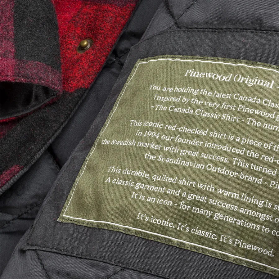 Pinewood Canada 2.0 Classic Quilted Shirt / Shacket - Red/Black - Image 2