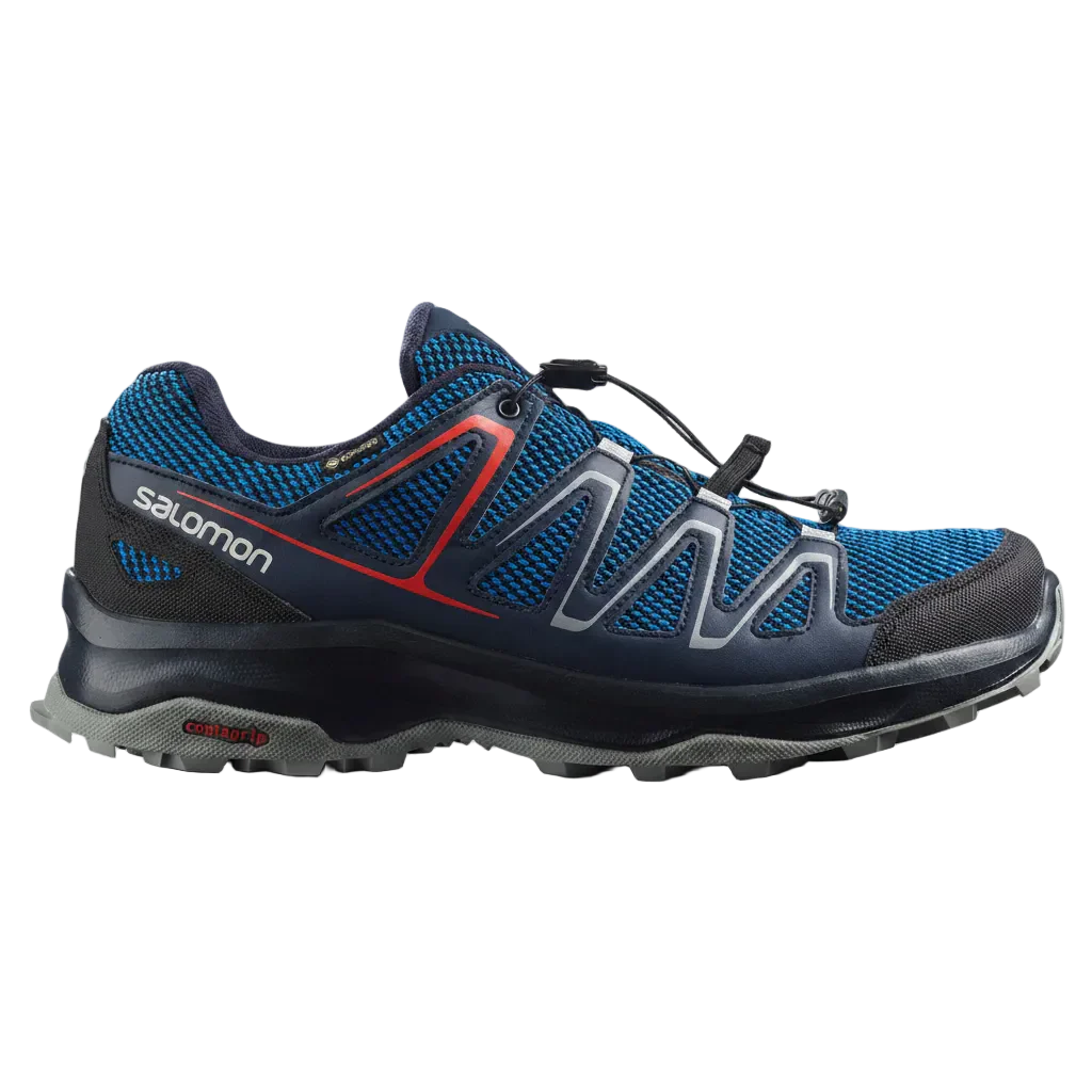Salomon Men's Custer Gtx Shoe-Indigo Bunting Night Sky Fiery Red-8.5