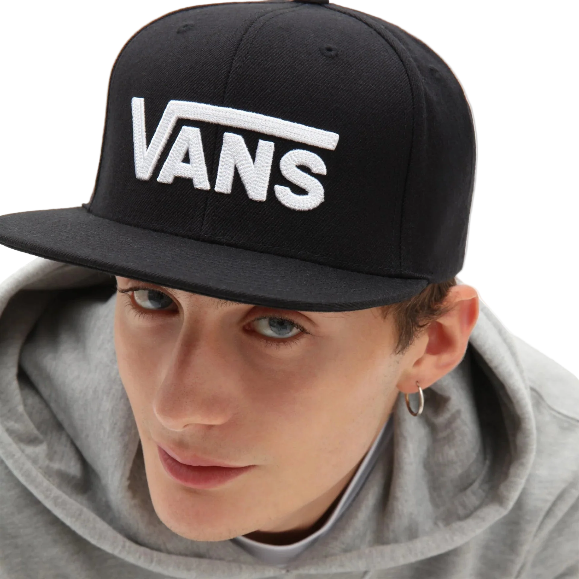 Vans Drop V II Snapback Hat Black/White - Image 3