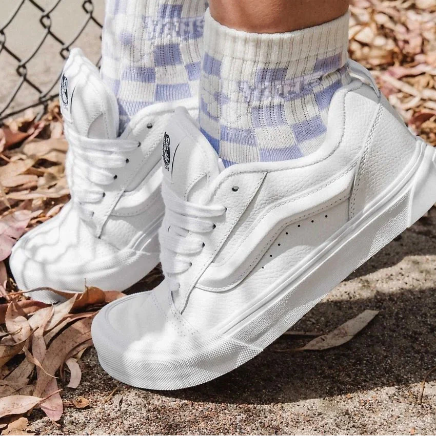 Vans Knu Skool Leather Men's Shoe True White - Image 5